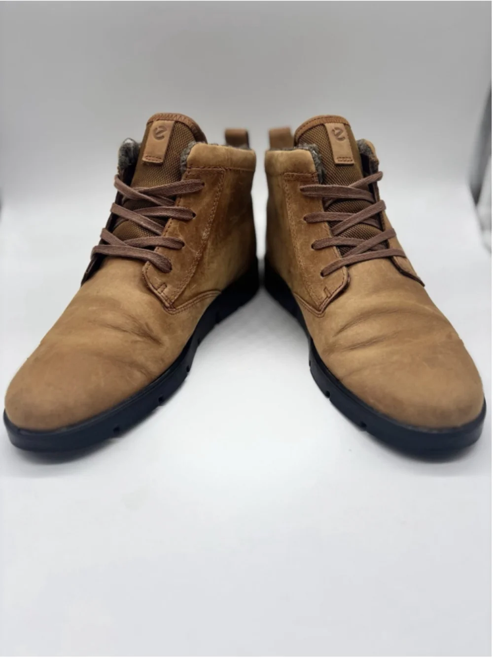 ECCO Hydromax Womens Ankle Boots Tan Nubuck Leather Lined US 8-8.5 EU 39